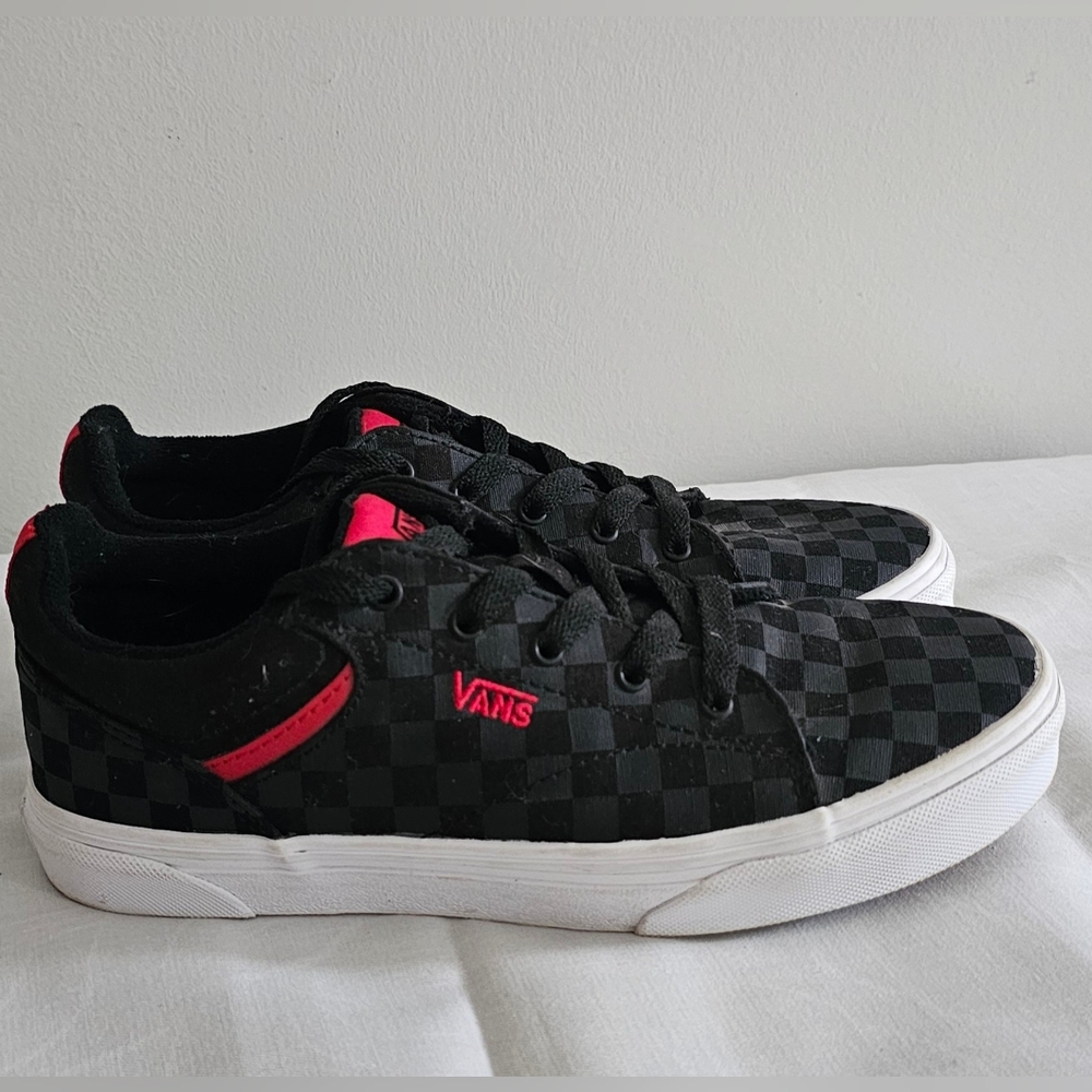 VANS Seldan Checkered Black & Red Shoes, Skate, Sneakers